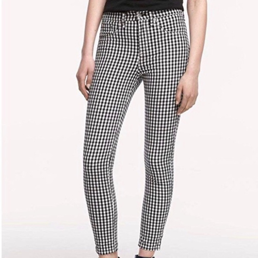 Rag & Bone Black and White Checkered Pants